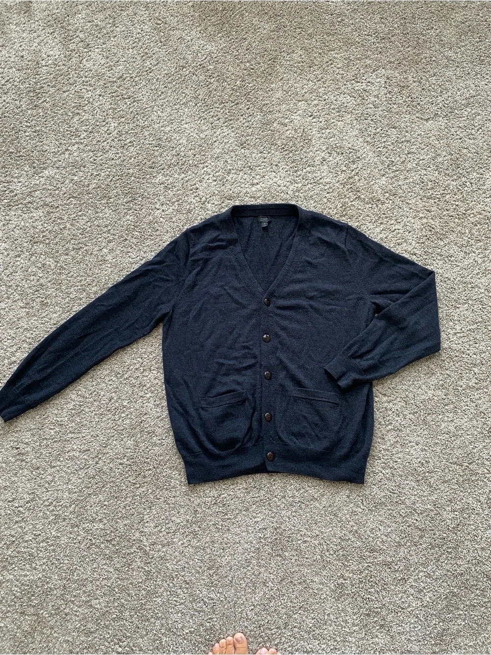 J.Crew Classic Heather Black Merino Wool Women’s Cardigan SZ Medium